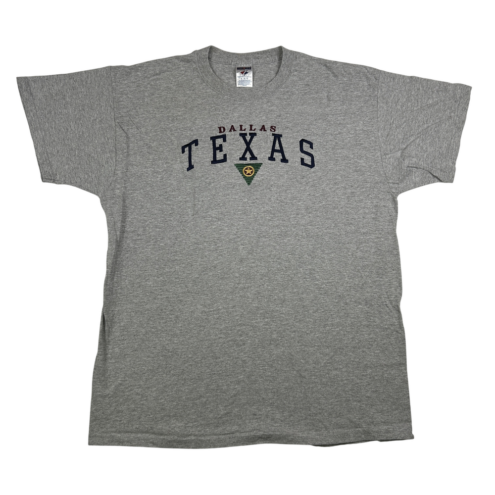 Jerzees Shirt Mens XL Dallas Texas Gray Graphic Embroidered Crewneck Tee